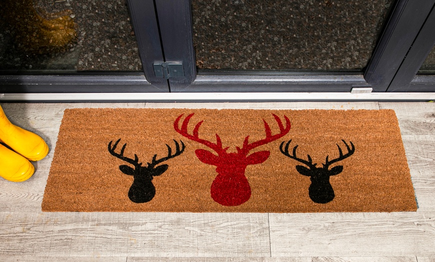 Image 8: Natural Coir Runner Mat with Rubber Backing