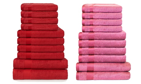 Set 10 asciugamani in morbida spugna 100% cotone disponibili in 2 colori