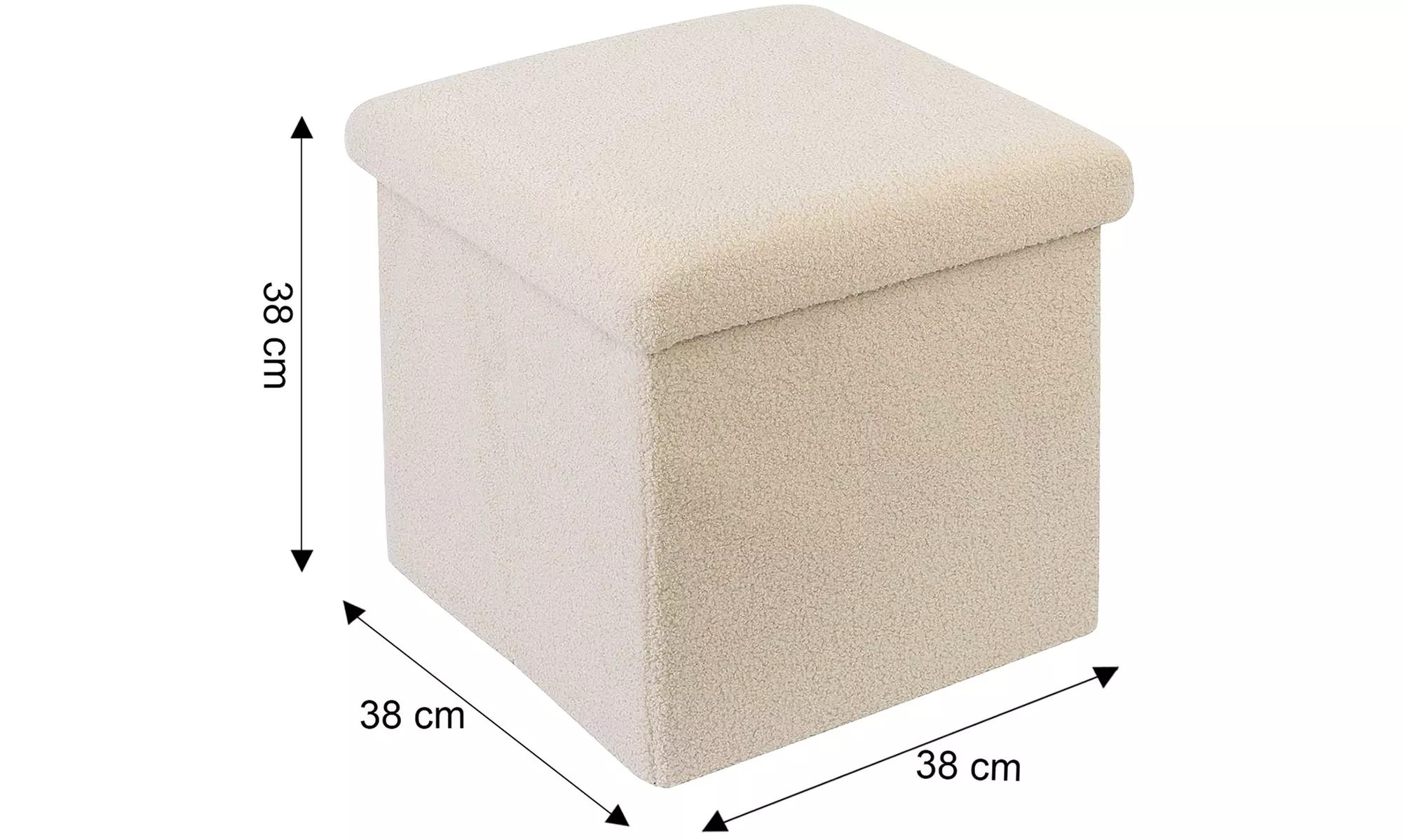 Teddy Boucle Storage Ottoman or Foldable Cube Footstool