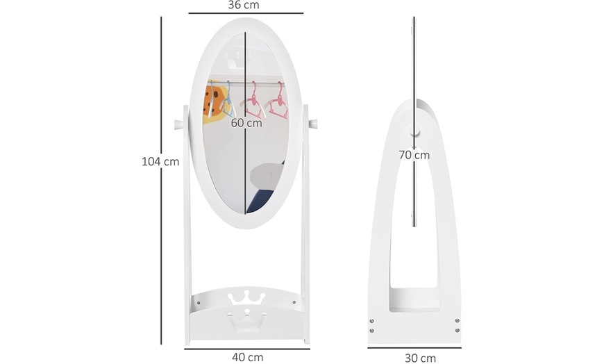 Image 5: HomCom Kids' Free-Standing Mirror