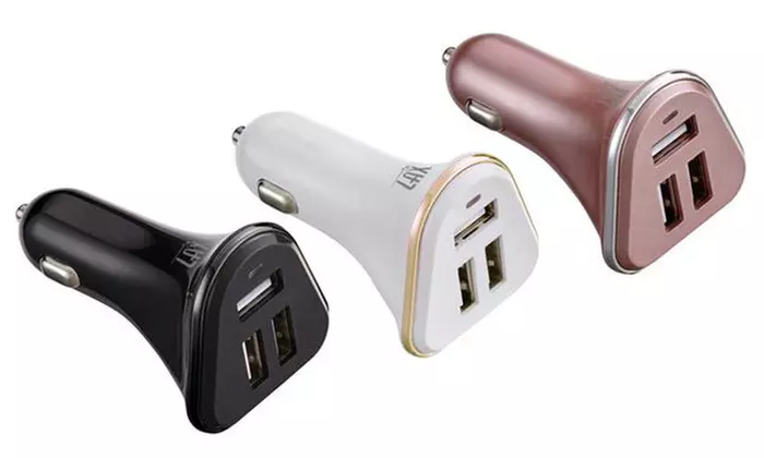 LAX Gadgets 3-Port USB Car Charger (1-, 2-, or 3-Pack) - Primary Image
