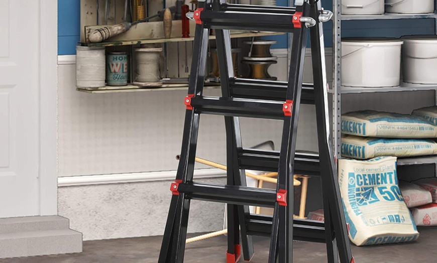 Image 13: HomCom Duo Aluminium Telescopic Ladder