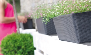 Weather Resistant Rattan Terrace Planters 