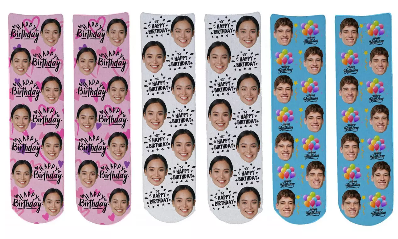 Birthday Face Socks for One or Two