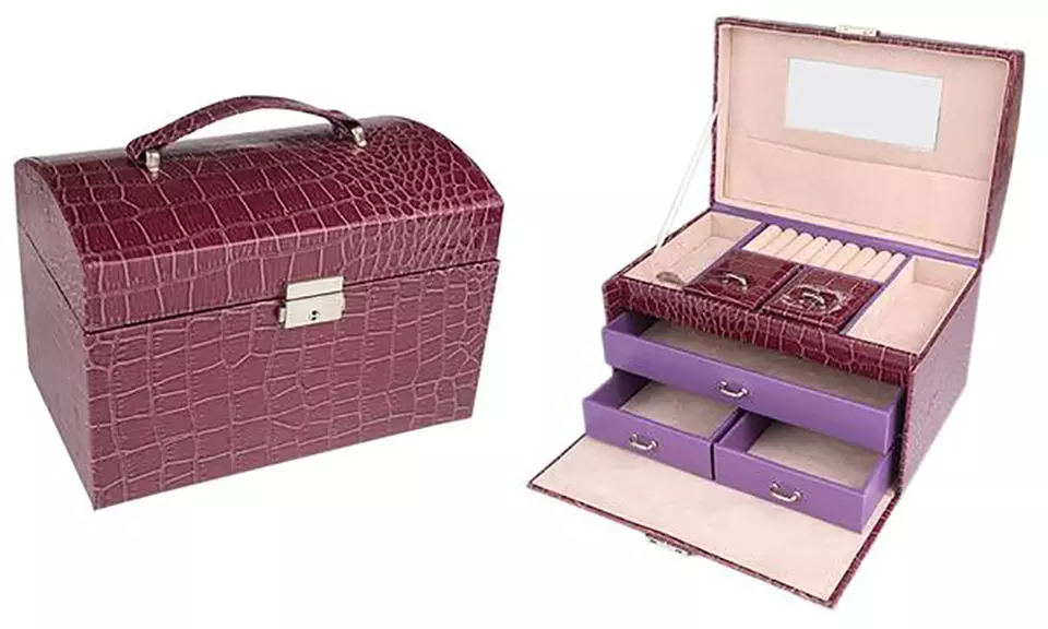 Crocodile-Effect Jewellery Box - Image 6