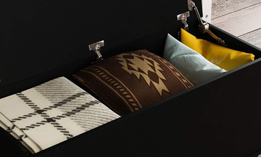 Image 9: Leon Wood Ottoman - Stylish Storage Solution