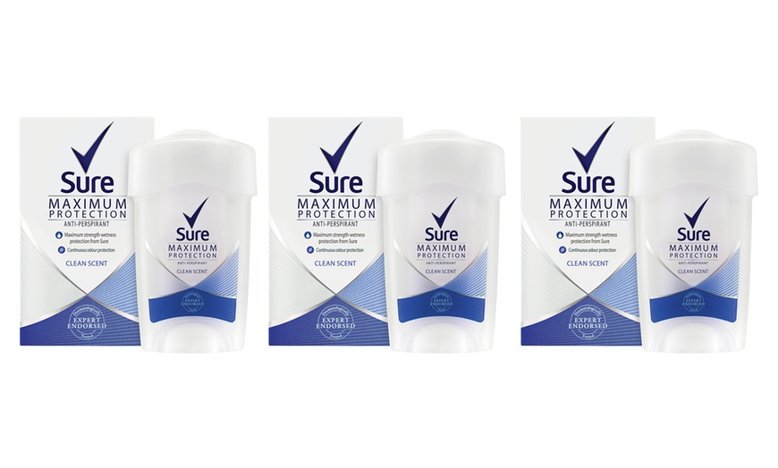 Image 1: Sure Deodorant Cream Three-Pack