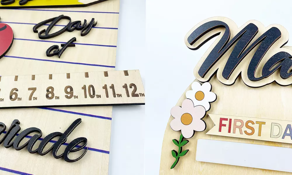 Personalisierbares Einschulungsschild für Schulkinder aus Holz