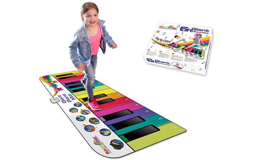 Image 1: Rainbow Colours 180cm Piano Mat