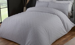 Julian Charles Home Moda Grey Geometric Embossed Duvet Set