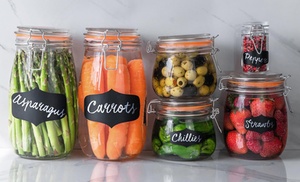 Argon Tableware Glass Storage Jars with Labels