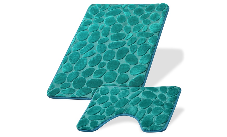 Image 7: Two-Piece Pebbles Bath Mat Set