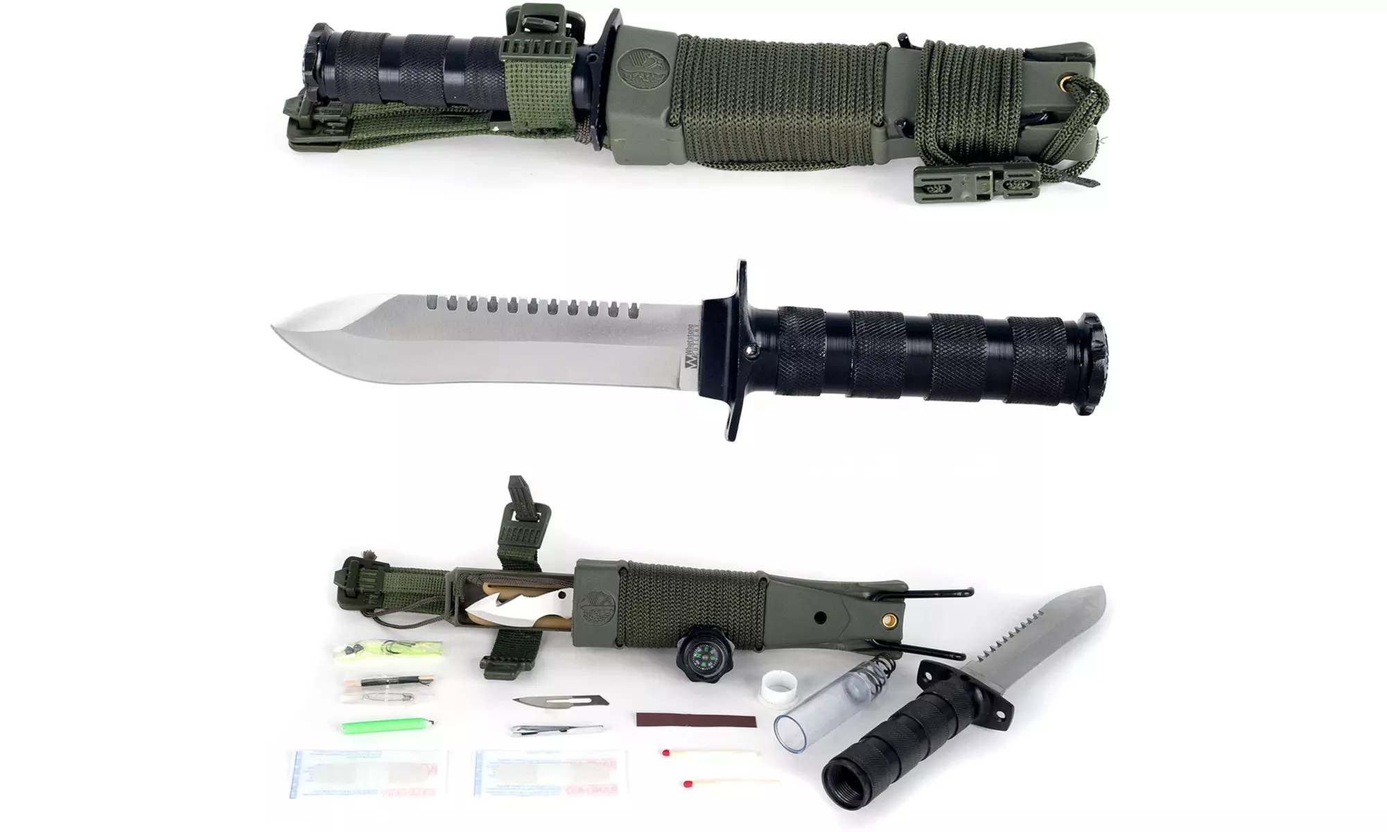 Whetstone Anchored Eagle Knife with Sheath and Survival Kit (15-Piece) - Primary Image
