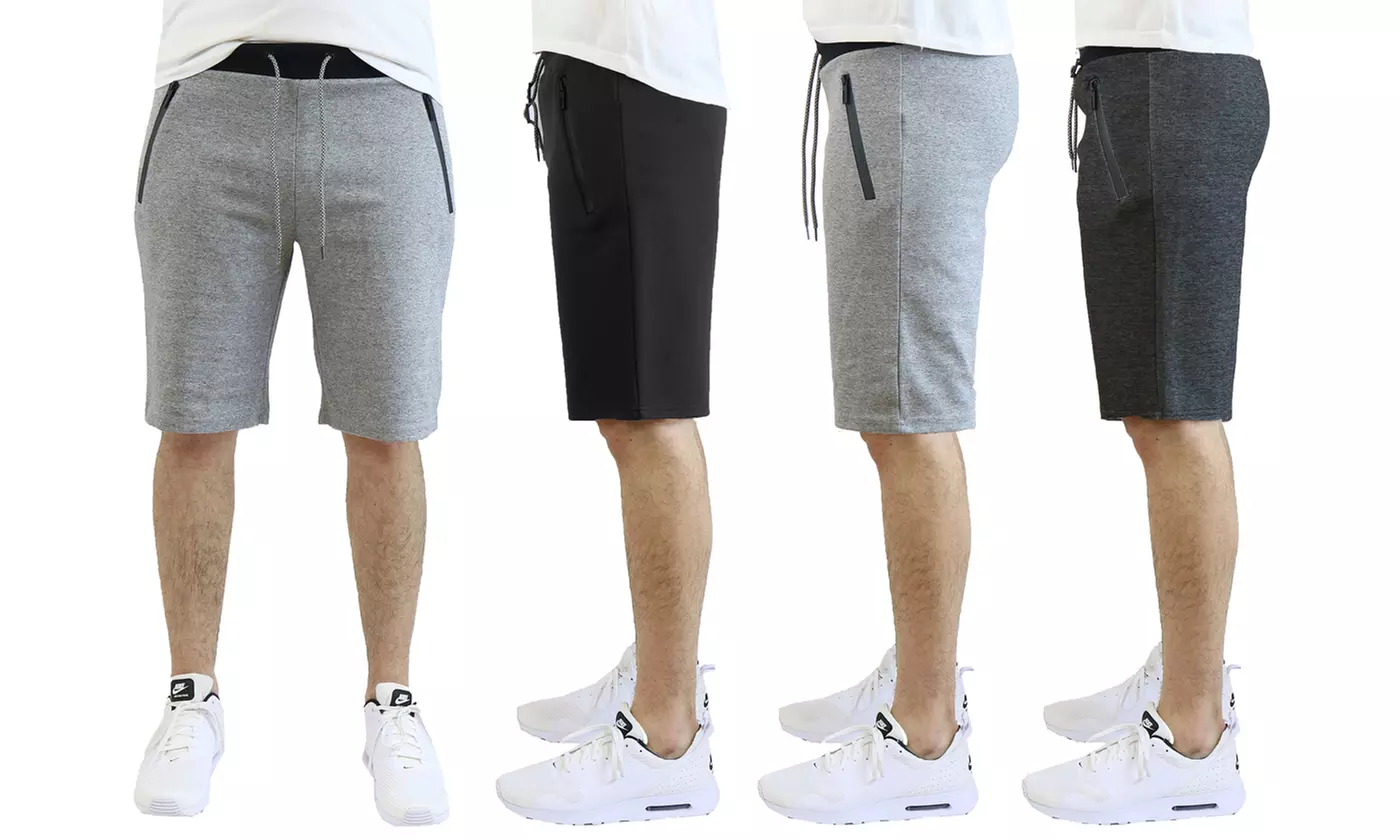 Men's Slim-Fit Tech Fleece Zipper Pocket Shorts (3-Pack)(S-5XL) - Primary Image