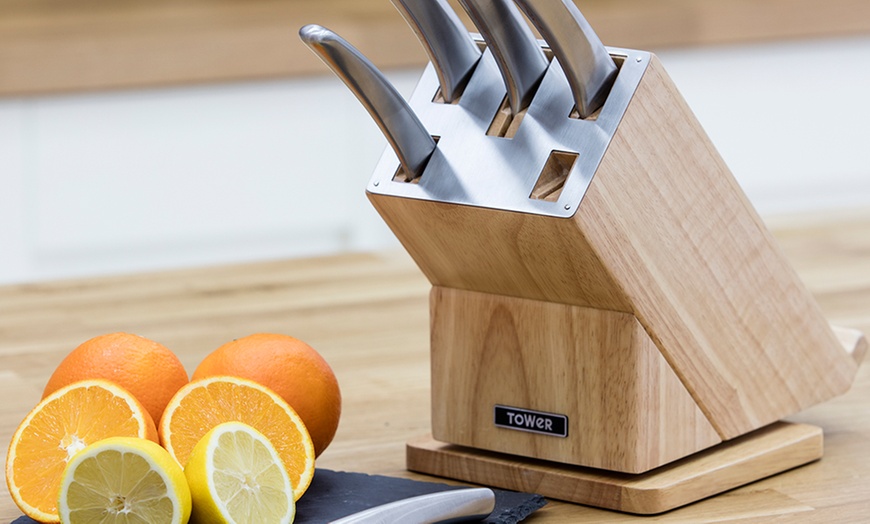 Image 5: Tower 5-Pc Rotating Knife Block