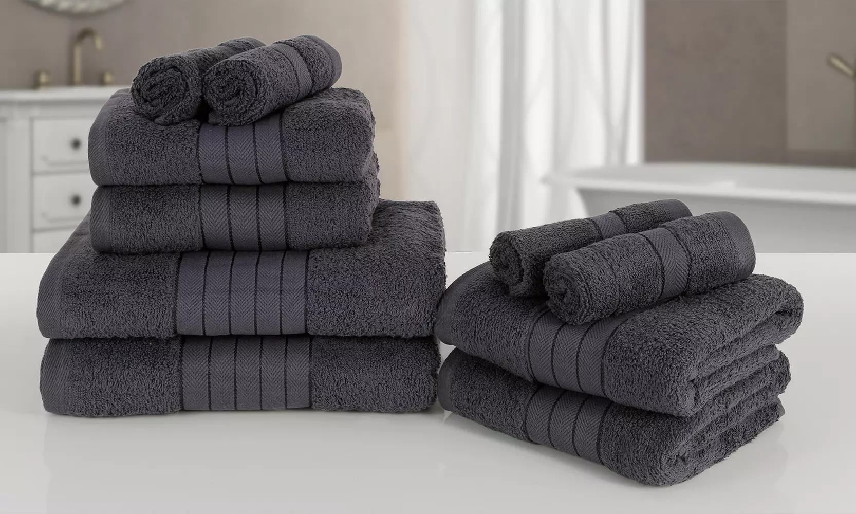 10er-Set ägyptischer Baumwollhandtücher Bale 500 gsm in der Farbe nach Wahl - Primary Image