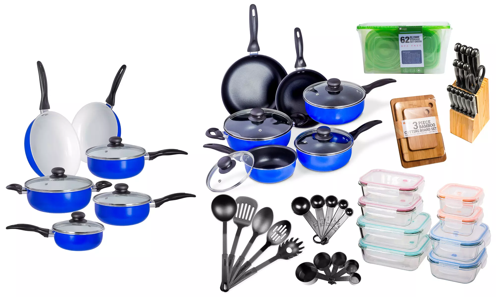 Kitchen Starter Sets - Cookware, Food Storage, Utensils (120 Piece) - Primary Image