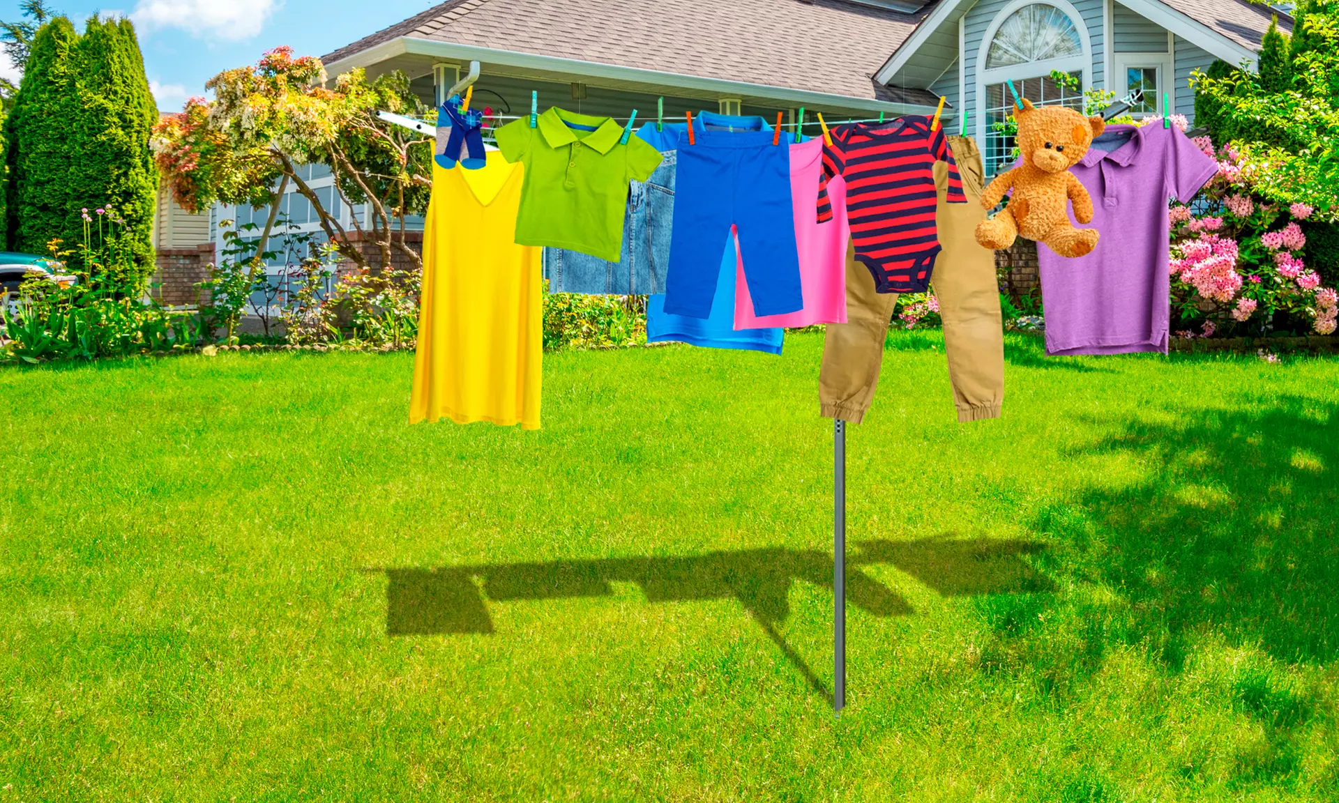 1x oder 2x Silvano Garten-Wäscheleine - Second Medium