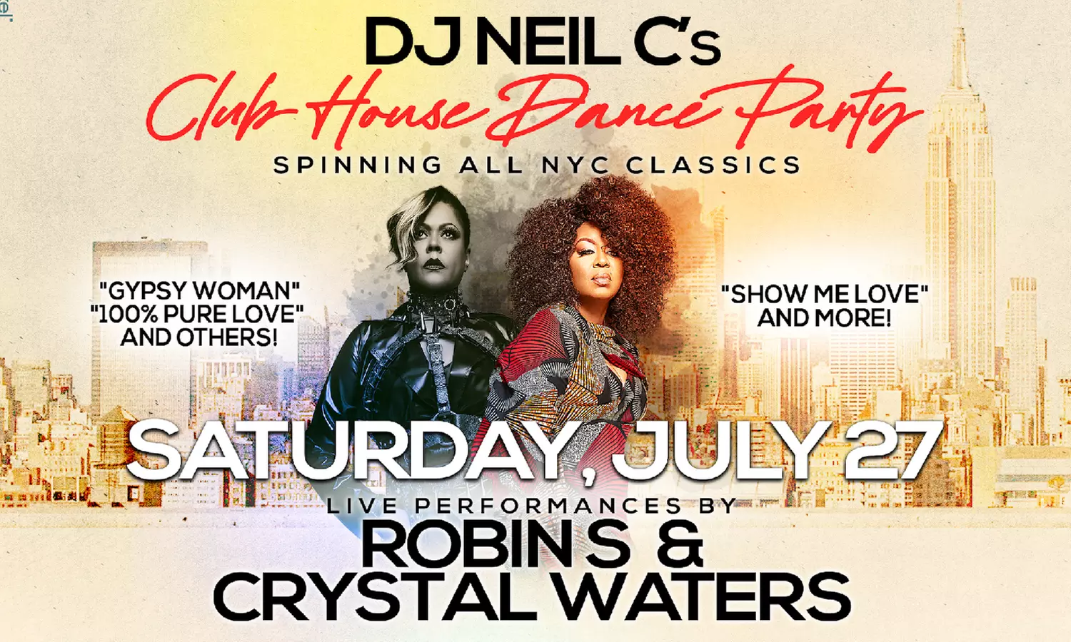 Club House Dance Party W/ Robin S & Crystal Waters at Mulcahy's on July 27 at 9 p.m. (Up to 50% Off) - Primary Image