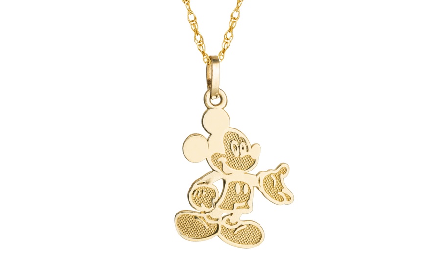 Disney's Minnie and Mickey Mouse 10K Gold Pendant Necklace | Groupon