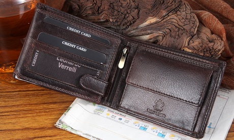 1 o 2 portafogli in pelle Leonardo Verrelli disponibili in 2 modelli e 2 colori