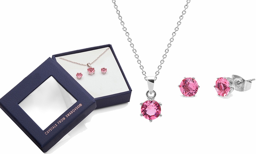 Image 12: Birthstone Necklace and Earrings Set with Crystals from Swarovski®