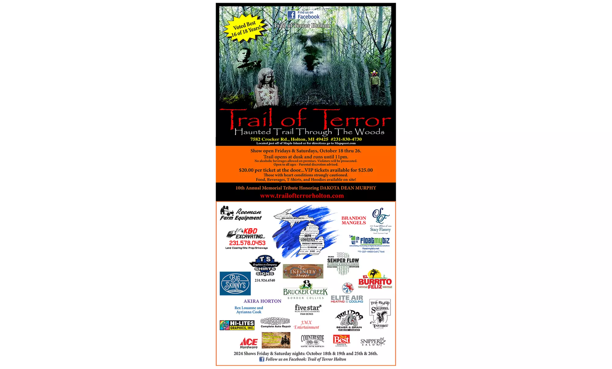 Experience a Haunted Trail Thru 10 Acres on October 18 or 19 with VIP Tickets and Parking Access (Up to 21% Off) - Second Medium
