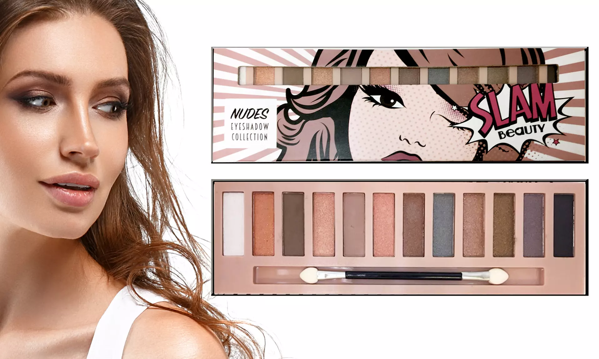 SLAM Beauty Nudes 12-Color Eye Shadow Palette - Primary Image