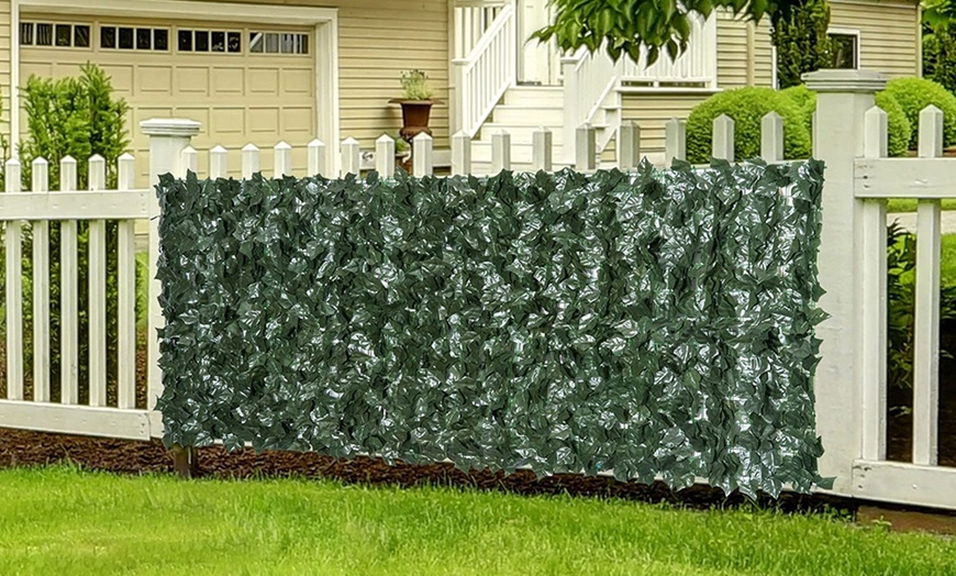 Image 9: Outsunny Artificial Leaf Fence