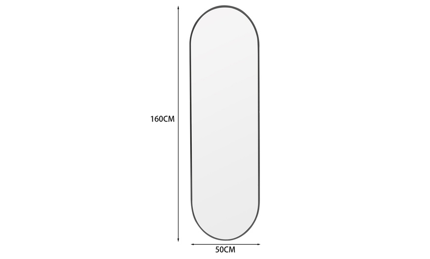 Image 5:  Oval Wall Mirror with Metal Frame 