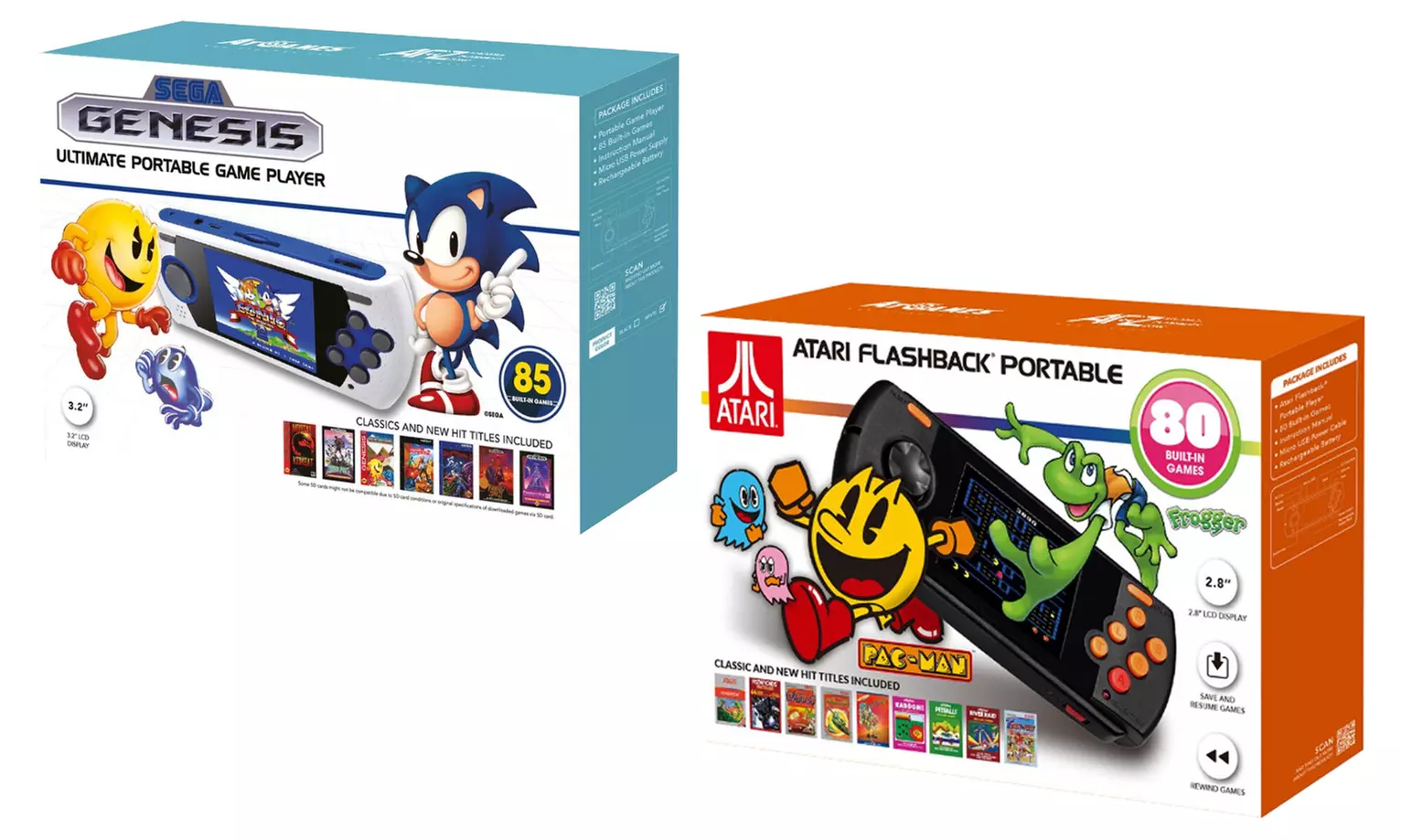Atari Flashback or Sega Genesis Classic Portable Game System with Built-In Games - Primary Image