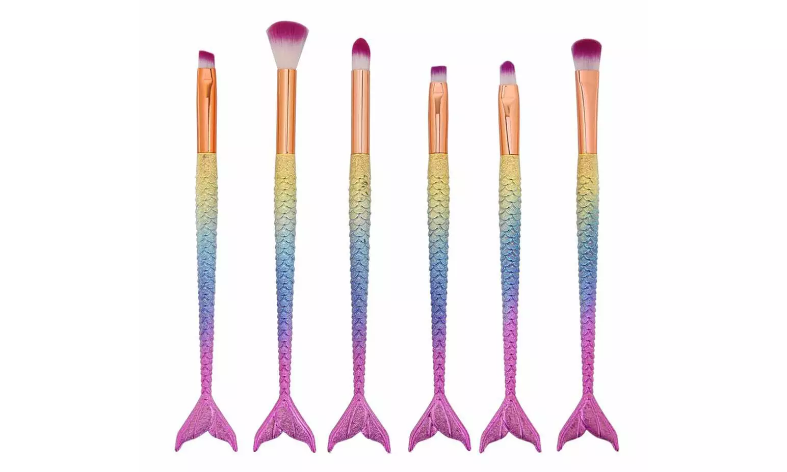 Mermaid-Style Makeup Brush Set (6-Piece) - Second Medium