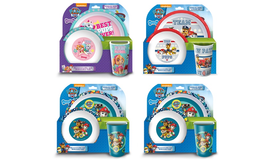 Image 1: Six-Piece Paw Patrol Dining and Cutlery Set for Kids