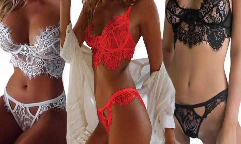 1 ou 2 ensembles soutien-gorge et tanga en dentelle, pour femme - Primary Image