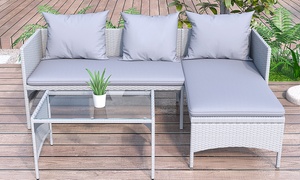 Three-Piece Outdoor PE Rattan-Effect Furniture Set