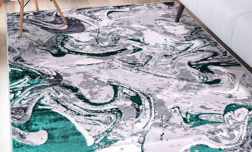 Image 6: Modern Abstract Emperor Contemporary Thick Rug