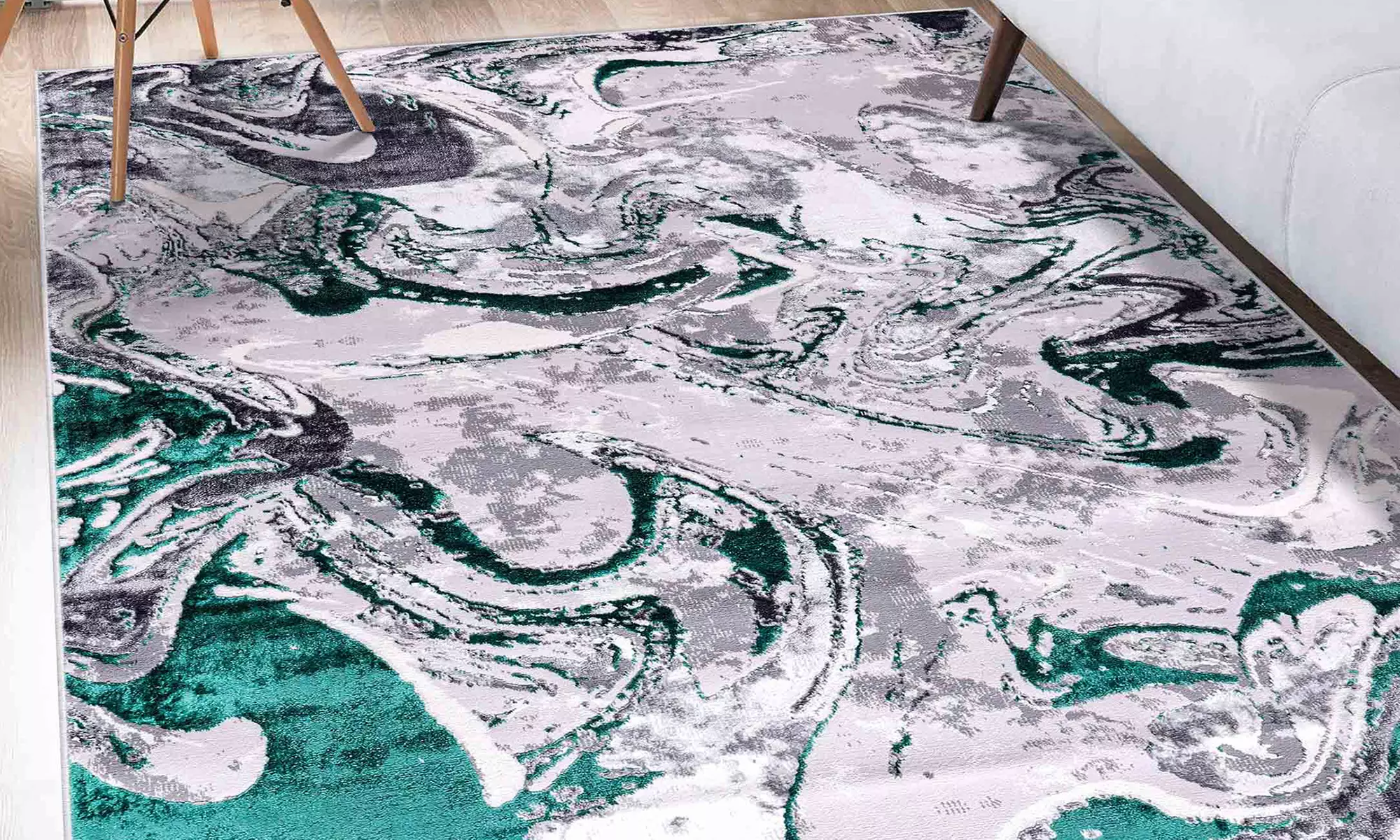 Modern Abstract Emperor Contemporary Thick Rug