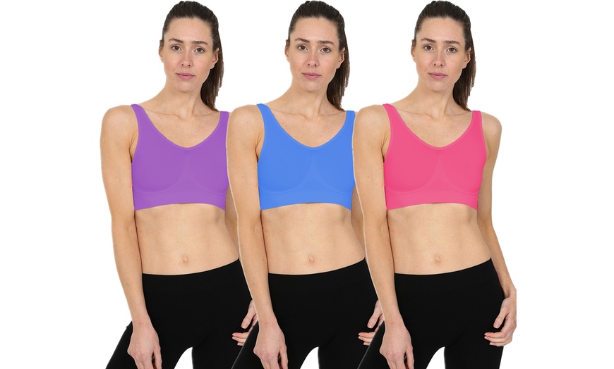 Image 10: 3-, 6- or 9-Pack Blu Apparel Seamless Comfort Bras