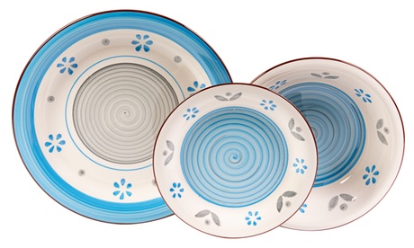 Servizio 18 pezzi Spello Blu Casa Collection lavabile in lavastoviglie e utilizzabile nel microonde