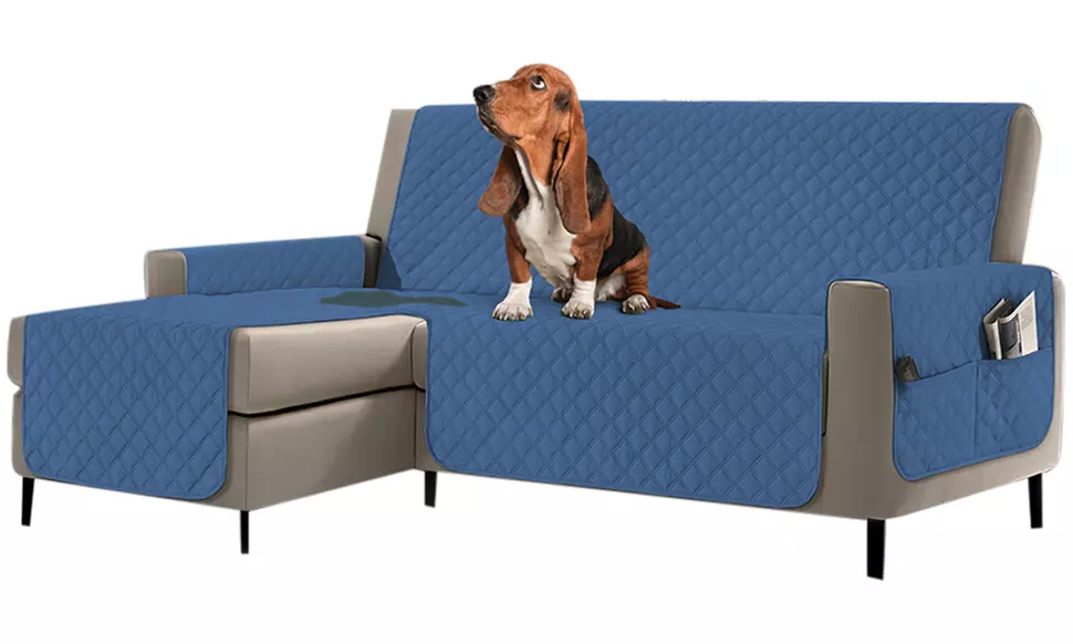 Copridivano con penisola impermeabile con tasche porta oggetti