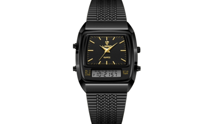 Image 5: Men's Luminous Dual-Display Quartz Watch