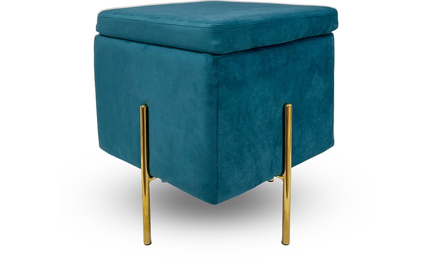 Image 9: Lapo puf contenedor de terciopelo 