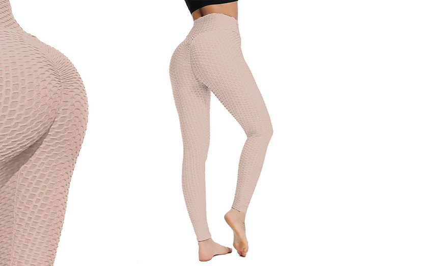 Image 7: Honeycomb Textured Gym Leggings