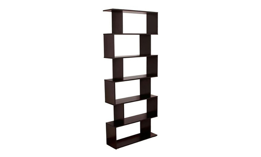 Image 5: Six-Shelf S-Shaped Bookshelf