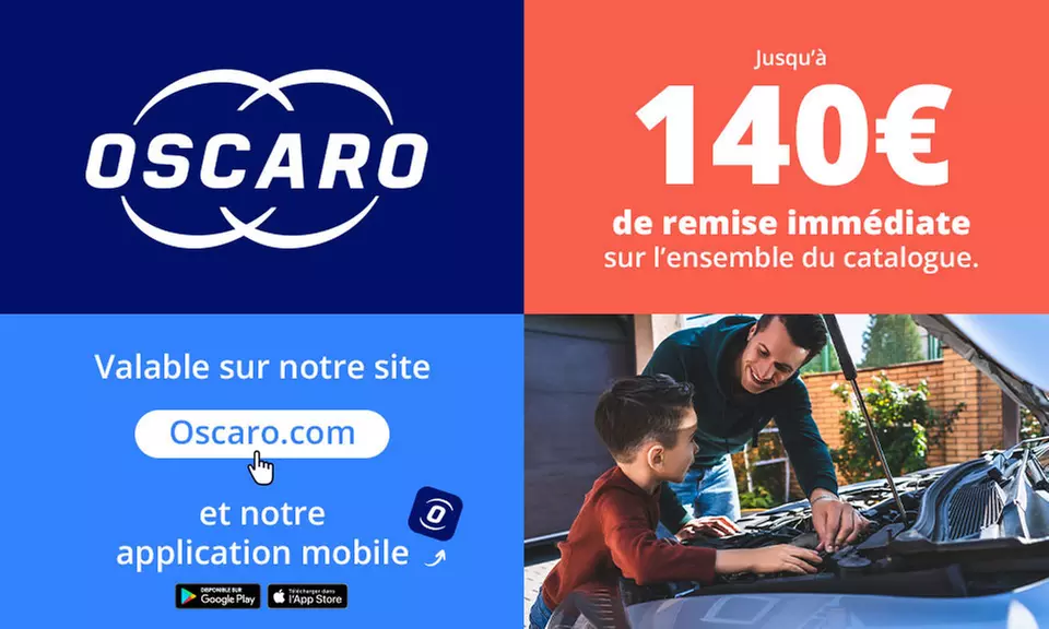 Économisez sur vos produits automobile : Bon d'achat de 35€, 75€ ou 140€ sur Oscaro.com (jusqu'à 43% de réduction) - Primary Image