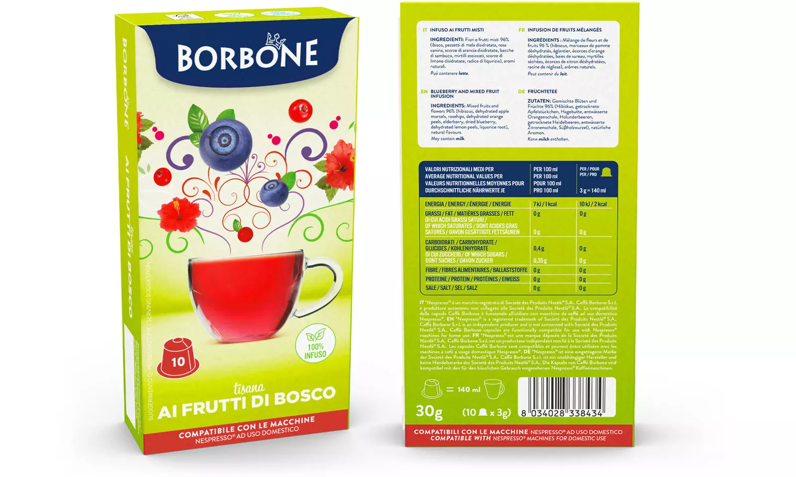 60 o 120 capsule Borbone compatibili con Nespresso