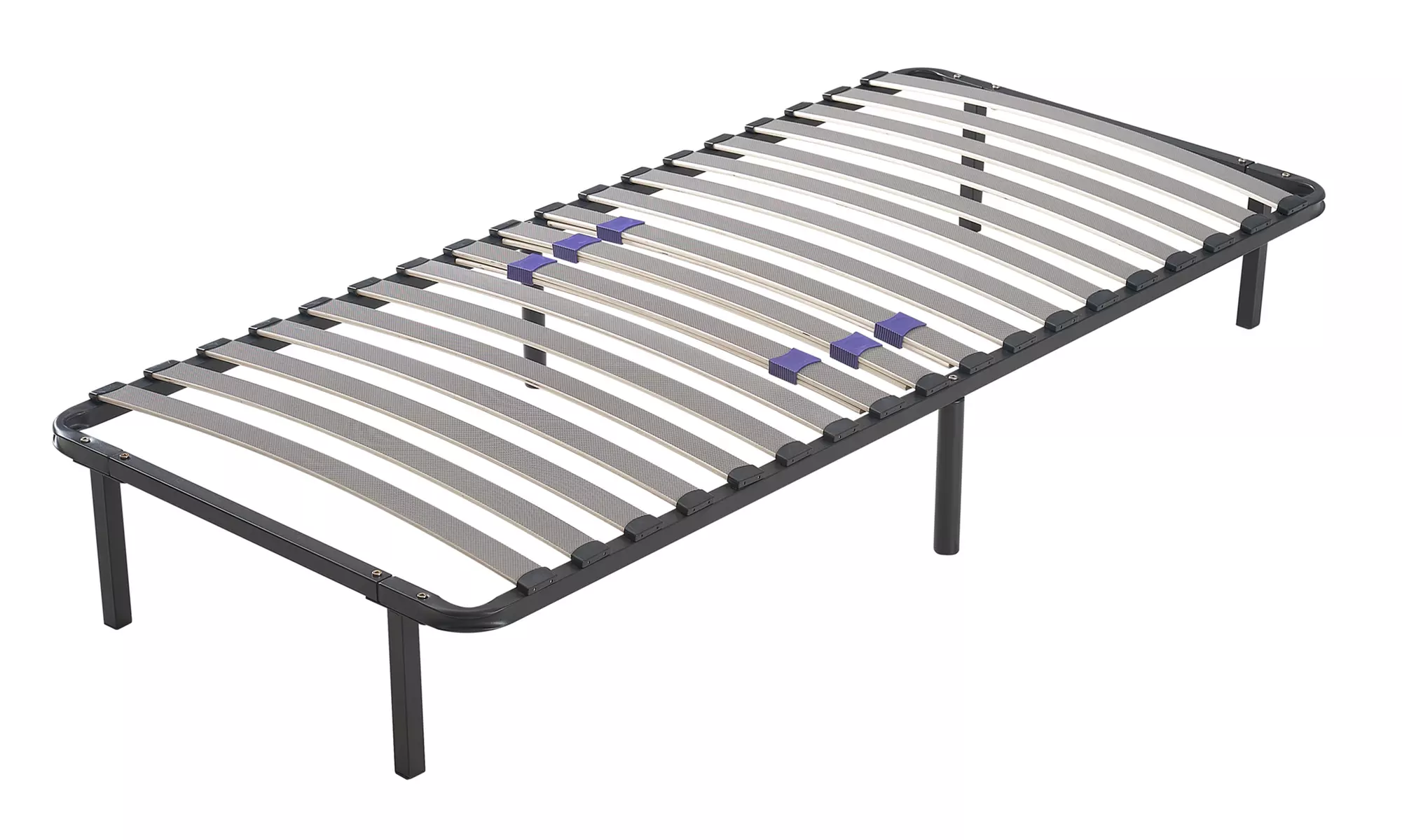 Somier metálico con lamas ajustables y patas, Sampur