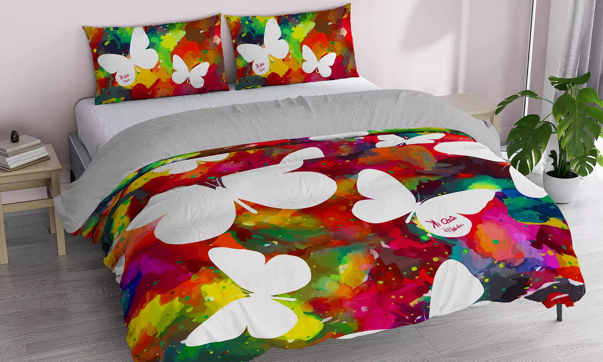 Parure copripiumino Kiosa in stampa digitale