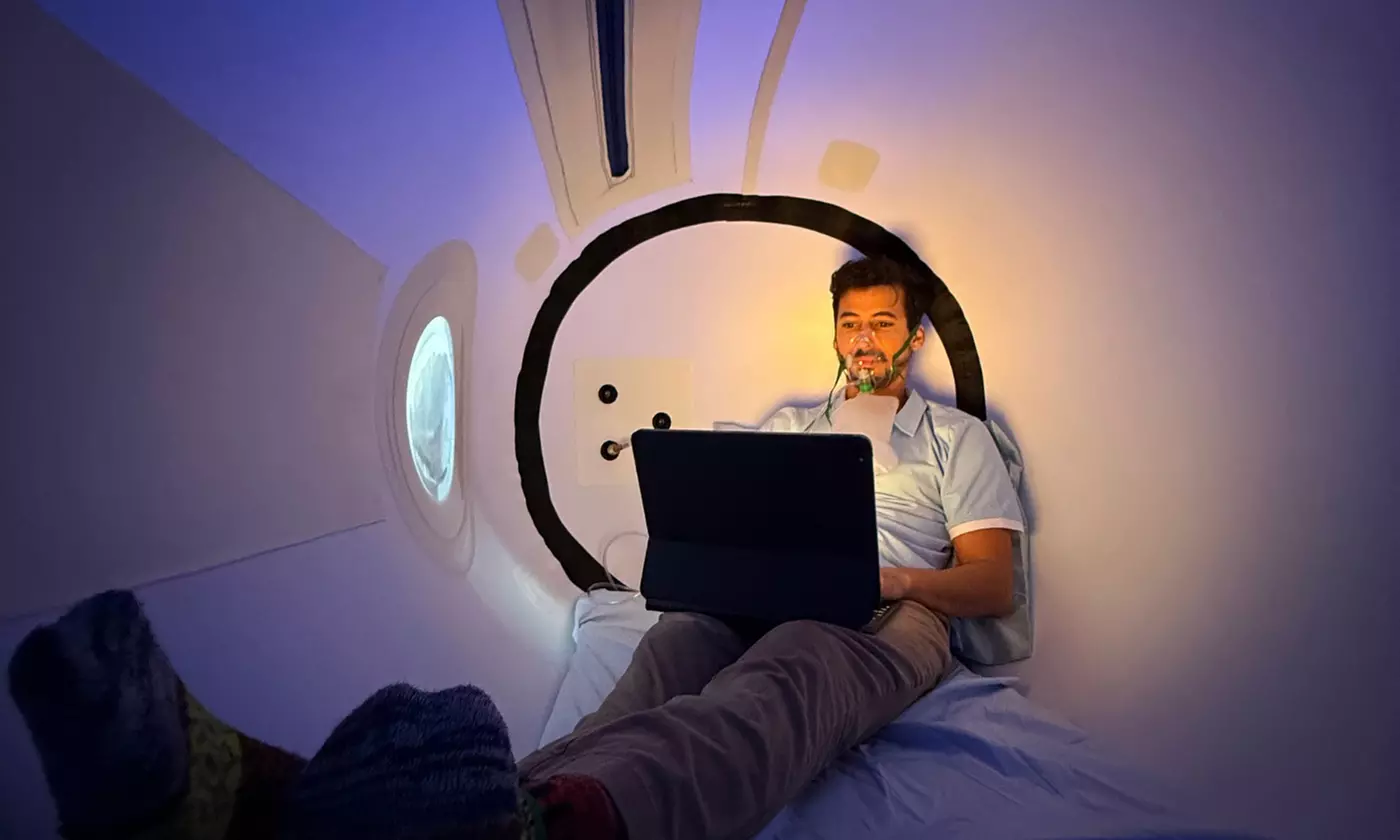 One or Three Pack Mild Hyperbaric Oxygen Therapy (HBOT) Sessions Up to 32% Off at Rest 'N' Rejuvenate - Second Medium