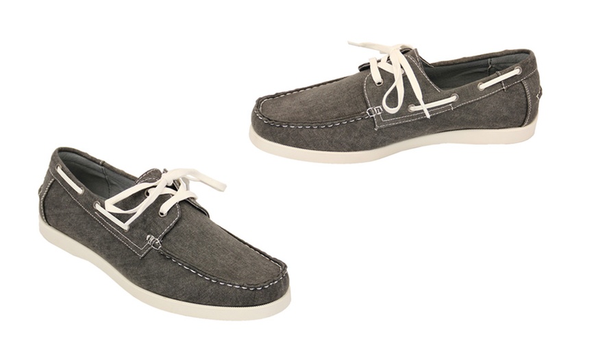 Image 3: Men's Denim Boat Shoes